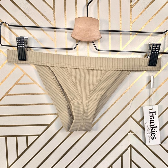 Frankie's Bikinis Cole Ribbed Cheeky Bottom Latte - Picture 2 of 8